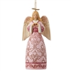 Jim Shore Heartwood Creek  | The Rose Pink Angel Ornament 6011681 | DBC Collectibles