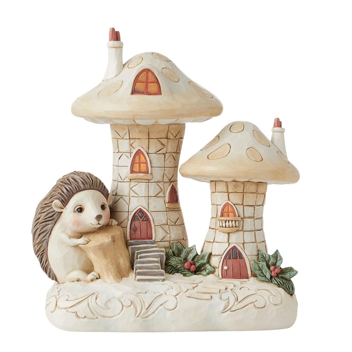 Jim Shore Heartwood Creek | White Woodland Lighted Mushroom House 6012684 | DBC Collectibles