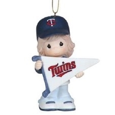 Precious Moments - My Team's A Home Run - Girl Twins Ornament