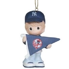 Precious Moments - My Team's A Home Run - Boy Yankees Ornament