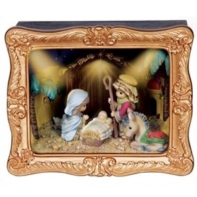Precious Moments - Nativity Deluxe Musical Shadow Box