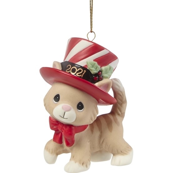 Precious Moments - We Wish You A Meow-y Christmas 2021 Dated Cat Ornament