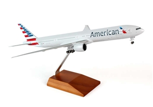 SkyMarks Airplane Model - American Airlines B777-300 1/200 W/GEAR & Wood Stand