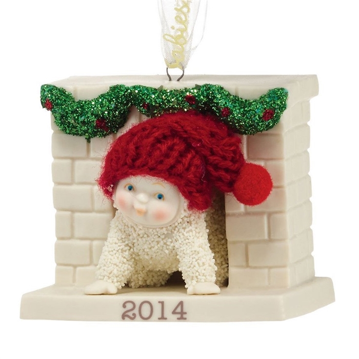 Snow Babies - Sneaking Down The Chimney - Dated 2014 Ornament