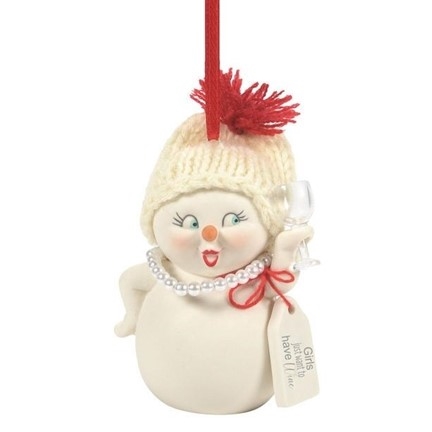 Snowpinions | Girls Just Want To Wine ornament  | 6008166 | DBC Collectibles