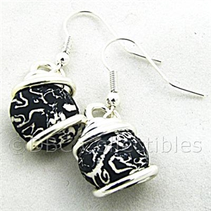 Black Lace Bead Earrings