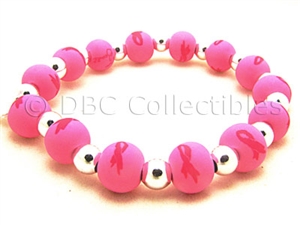 Pink Ribbon Classic Silverball Bracelet