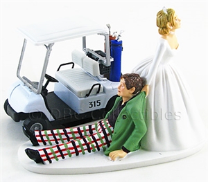 Golfer Wedding Cake Topper