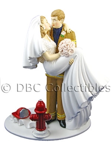 Firefighter Threshold Of Happiness - Wedding Cake topper