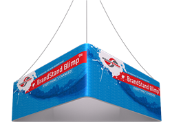 8ft x 24in Blimp Triangle Trio Hanging Banner (Single-Sided Kit) | Trade Show Hanging Sign - Hanging Banner Exhibit Display