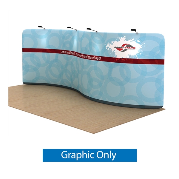 20ft Waveline Original Serpentine Tension Fabric Display (Double-Sided Graphic Only)