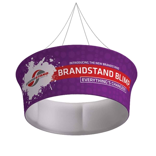 10ft x 48in Blimp Tapered Tube Hanging Single-Sided Banner | Trade Show Booth Ceiling Hanging Sign
