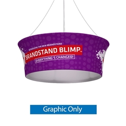 10ft x 36in Blimp Tapered Tube Single-Sided Print (Graphic Only) | Trade Show Booth Ceiling Hanging Sign