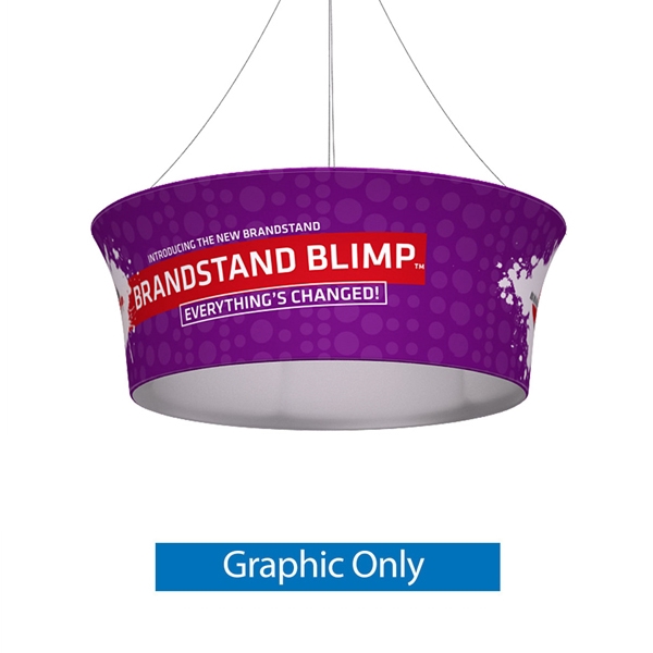 10ft x 48in Blimp Tapered Tube Single-Sided Print (Graphic Only) | Trade Show Booth Ceiling Hanging Sign