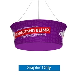 10ft x 36in Blimp Tapered Tube Double-Sided Print (Graphic Only) | Trade Show Booth Ceiling Hanging Sign