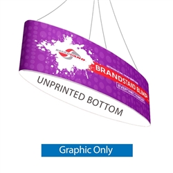 10ft x 24in Blimp Ellipse Hanging Tension Fabric Banner with Blank Bottom (Graphic Only) | Trade Show Booth Ceiling Hanging Sign