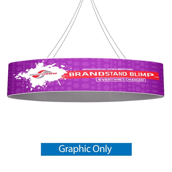 10ft x 36in Blimp Ellipse Hanging Tension Fabric Banner Single-Sided Print (Graphic Only) | Trade Show Booth Ceiling Hanging Sign