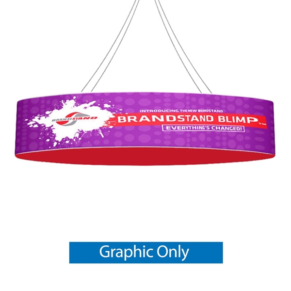 10ft x 36in Blimp Ellipse Hanging Tension Fabric Banner Double-Sided Print (Graphic Only) | Trade Show Booth Ceiling Hanging Sign