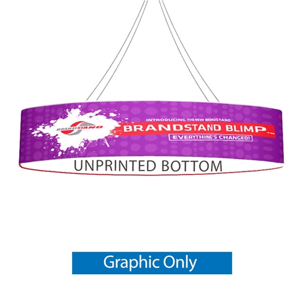 10ft x 36in Blimp Ellipse Hanging Tension Fabric Banner with Blank Bottom | Trade Show Booth Ceiling Hanging Sign