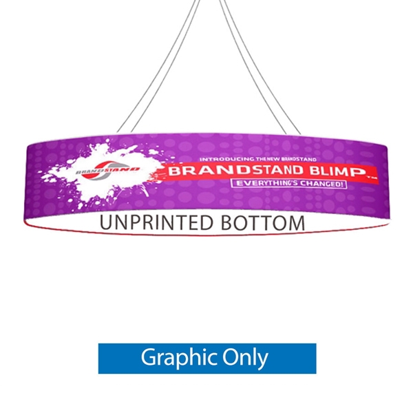 10ft x 36in Blimp Ellipse Hanging Tension Fabric Banner with Blank Bottom (Graphic Only) | Trade Show Booth Ceiling Hanging Sign