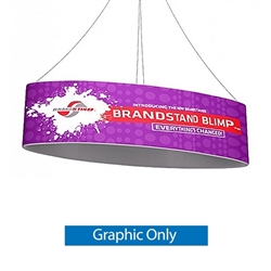 10ft x 42in Blimp Ellipse Hanging Tension Fabric Banner Single-Sided Print (Graphic Only) | Trade Show Booth Ceiling Hanging Sign