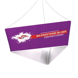 10ft x 36in Blimp Tapered Trio Hanging Banner with Single-Sided Fabric Print | Trade Show Booth Ceiling Hanging Sign