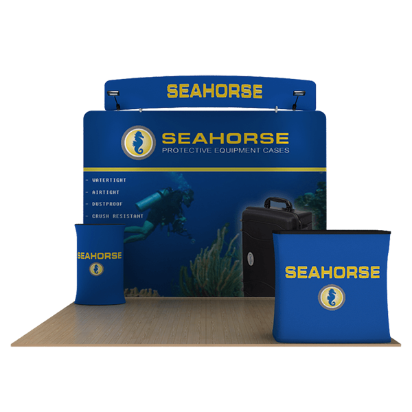 10ft Waveline Original Seahorse C Tension Fabric Display (Double-Sided)