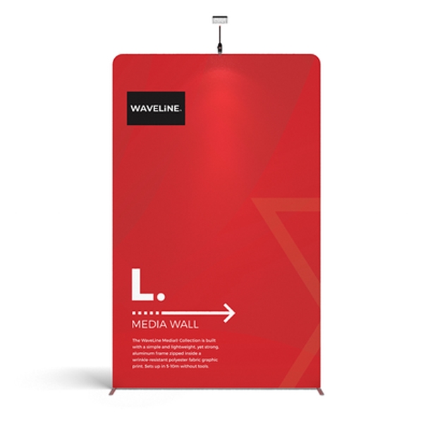 79in x 129in Panel L Waveline Media Display | Single-Sided Tension Fabric Exhibit