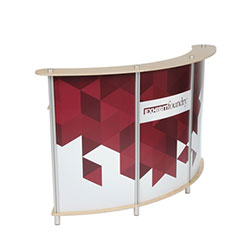 Reception Desk 30-23 is perfect for standing meetings, product presentations, and more for trade shows, conferences, or events.