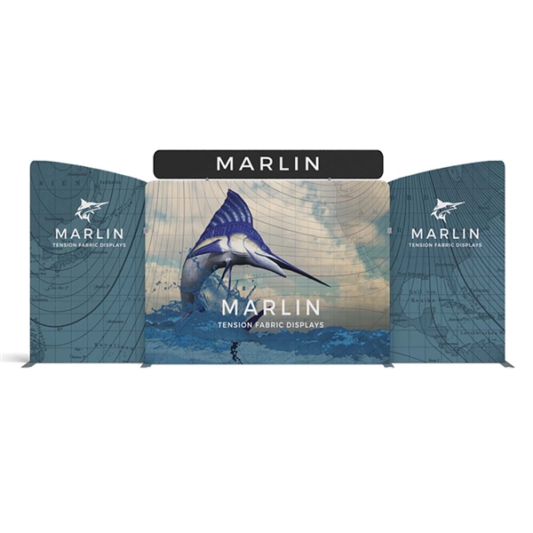 20ft Marlin B Waveline Media Display | Double-Sided Tension Fabric Booth