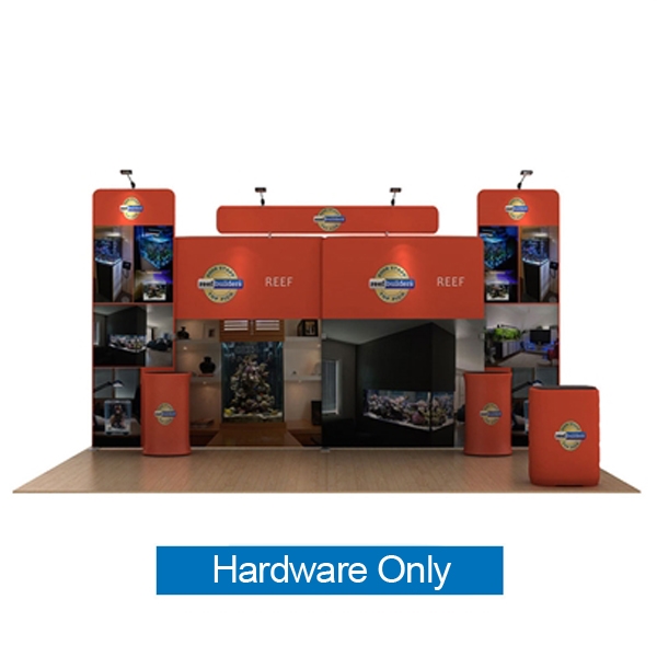 20ft Reef B Waveline Media Display | Backwall Hardware Only