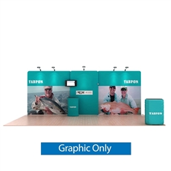 20ft Tarpon B Waveline Media Display | Double-Sided Tension Fabric Skin Only