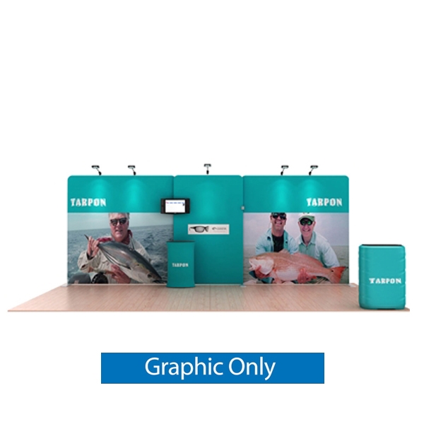 20ft Tarpon B Waveline Media Display | Single-Sided Tension Fabric Only