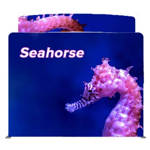 10ft Seahorse C Waveline Media Display & TV Monitor Mount | Double-Sided Tension Fabric Booth