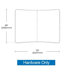 10ft Curved Waveline Media Display | Backwall Hardware Only