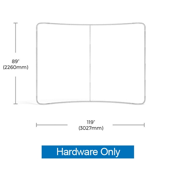 10ft Serpentine Waveline Media Display | Backwall Hardware Only