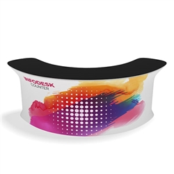 8.5ft Wide Waveline InfoDesk Trade Show Counter - Kit 04CV | Tension Fabric Graphics