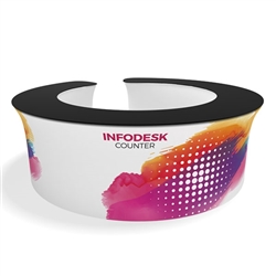 10ft Wide Waveline InfoDesk Trade Show Counter - Kit 12CO | Tension Fabric Graphics