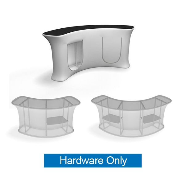 10ft Wide Waveline InfoDesk Trade Show Counter - Kit 12J | Hardware Only