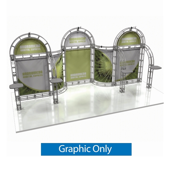 10ft x 20ft Andromeda Orbital Express Truss Replacement Rollable Graphics. Create a beautiful trade show display that's quick and easy to set up without any tools with the 10x20 Andromeda Truss Display. Truss displays are the most impactful exhibits