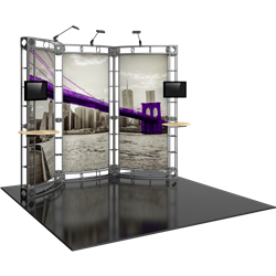 10ft x 10ft Lynx Orbital Express Trade Show Truss Display with Fabric Graphics. Create a beautiful trade show display that's quick and easy to set up without any tools with the 10x10 Lynx Truss Display. Truss displays are the most impactful exhibits