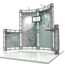 10ft x 10ft Cetus Orbital Express Truss Display Replacement Rollable Graphics. Replacement Trade Show Display Graphics, Exhibit Display Graphics, mural headers, pop-up graphics. Creating new and replacement graphics for all kinds of trade show exhibits