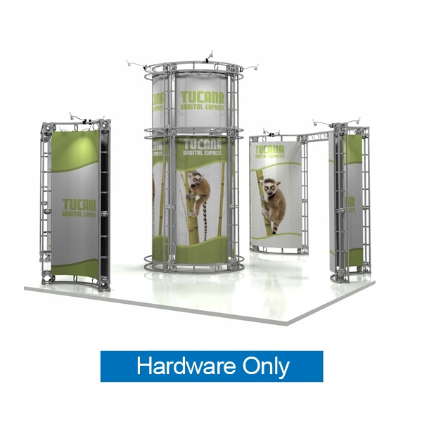 20ft x 20ft Island Tucana Orbital Express Truss Display Hardware Only is a complete truss exhibit, professionally designed to fit a 20ft ï¿½ 20ft trade show booth island space. Truss is the next generation in dynamic trade show structure