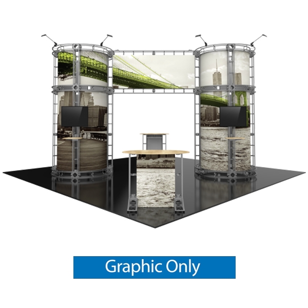 20ft x 20ft Island Gemini Orbital Express Truss Display Replacement Rollable Graphic. Create a beautiful custom trade show display that's quick and easy to set up without any tools with the 20ft x 20ft Island Gemini Express Truss trade show exhibit.