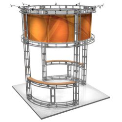 This 10 x 10 custom trade show truss system will help you stand out at the next trade show, drawing attention from across the exhibit floor.  Truss exhibits are one of the most structurally elaborate trade show displays.  They are popular with exhibitors