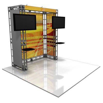 This 10 x 10 custom trade show truss system will help you stand out at the next trade show, drawing attention from across the exhibit floor.  Truss exhibits are one of the most structurally elaborate trade show displays.  They are popular with exhibitors