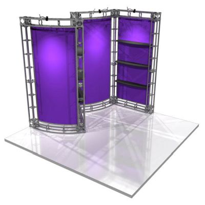 This 10 x 10 custom trade show truss system will help you stand out at the next trade show, drawing attention from across the exhibit floor.  Truss exhibits are one of the most structurally elaborate trade show displays.  They are popular with exhibitors