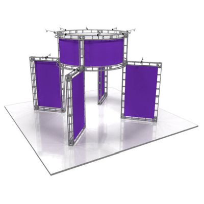 This 20 x 20 custom trade show truss system will help you stand out at the next trade show, drawing attention from across the exhibit floor.  Truss exhibits are one of the most structurally elaborate trade show displays.  They are popular with exhibitors
