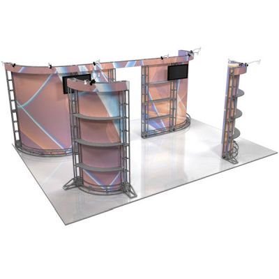 This 20 x 20 custom trade show truss system will help you stand out at the next trade show, drawing attention from across the exhibit floor.  Truss exhibits are one of the most structurally elaborate trade show displays.  They are popular with exhibitors