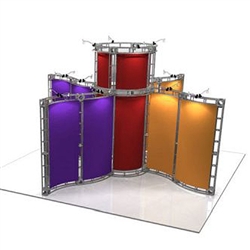 This 20 x 20 custom trade show truss system will help you stand out at the next trade show, drawing attention from across the exhibit floor.  Truss exhibits are one of the most structurally elaborate trade show displays.  They are popular with exhibitors